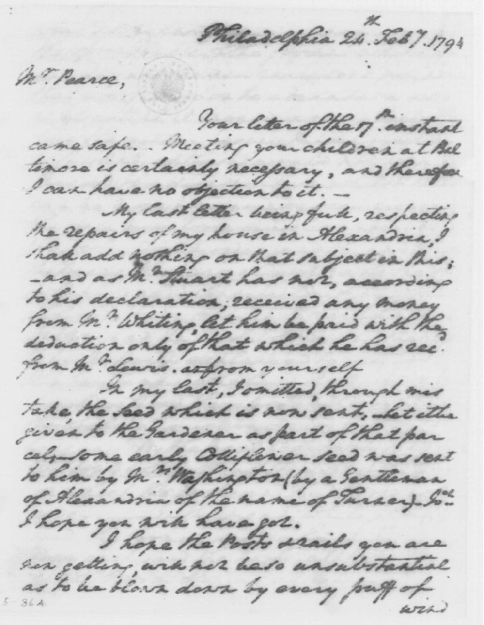 LETTER TO WILLIAM PEARCH