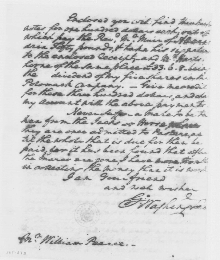 LETTER TO WILLIAM PEARCH